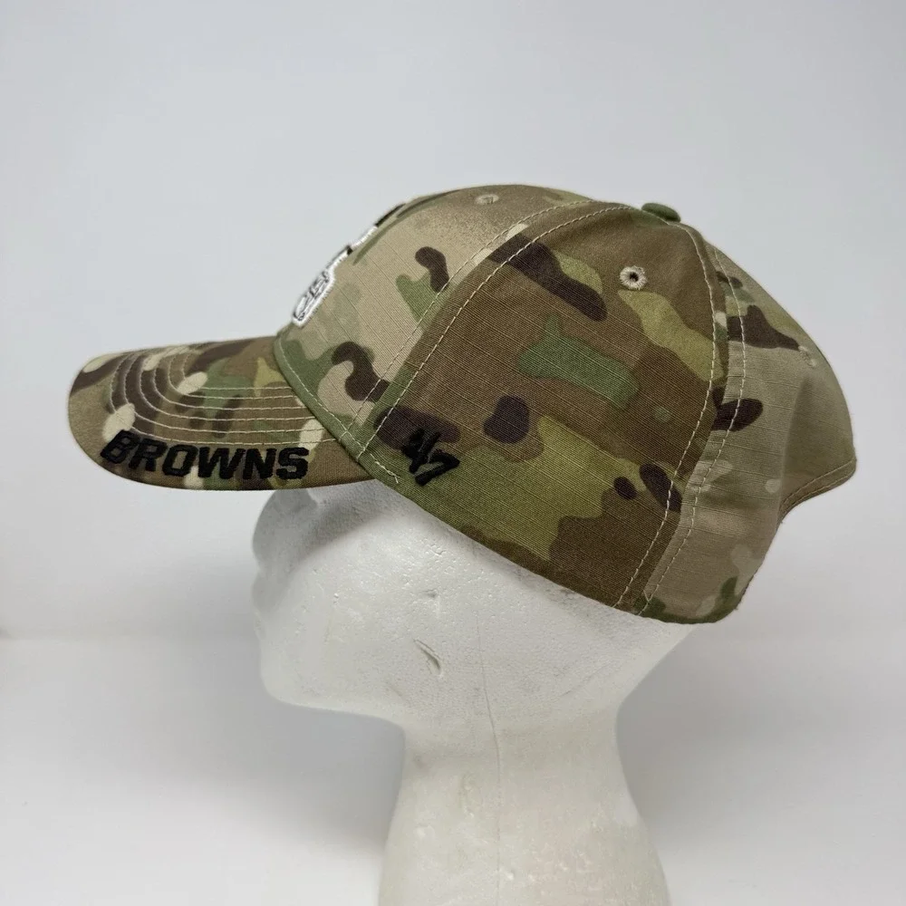 47 Brand NFL Cleveland Browns Myers MVP Hat Camo Adjustable‎ Strap Back Hat Cap